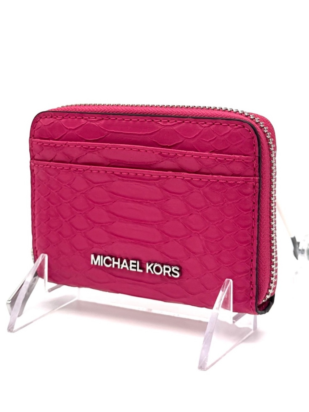 Michael Kors Medium ZA Card Case Wallet Electric Pink